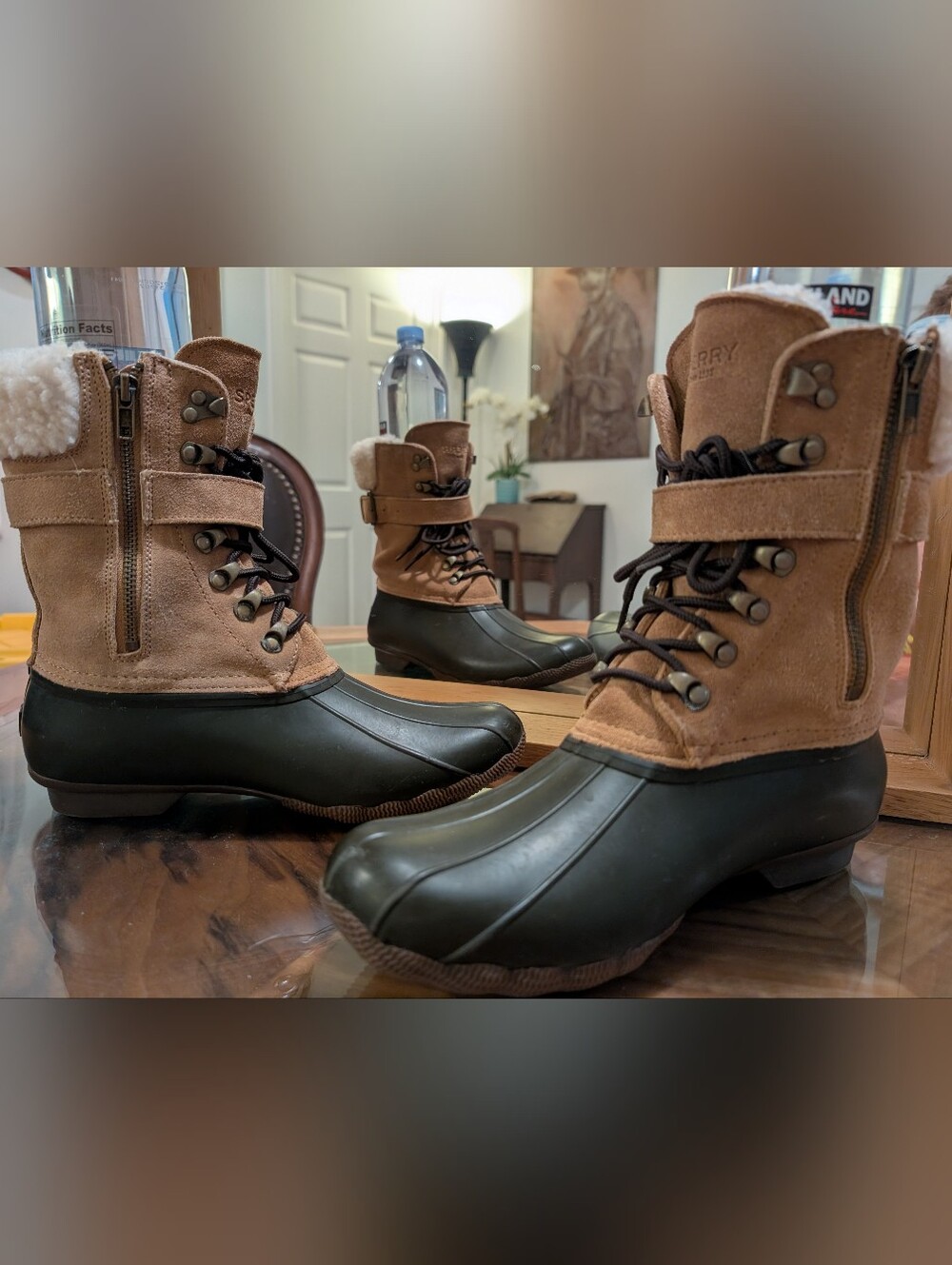 J.Crew Sperry Shearwater boots with buckle, Caramel, size 9, New Without Tags